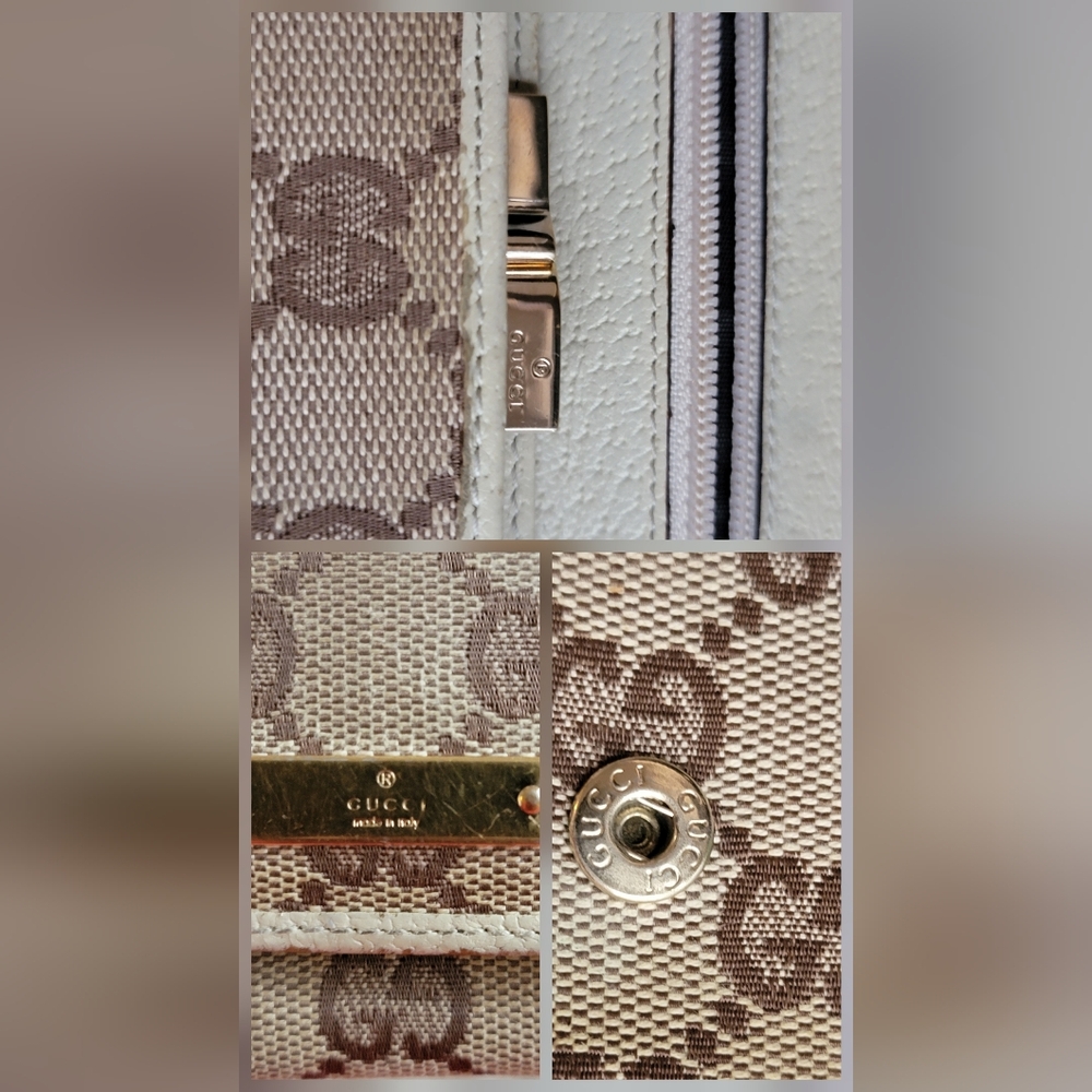 Gucci Tan Monogram Clutch With Kiss Lock - Picture 15 of 15